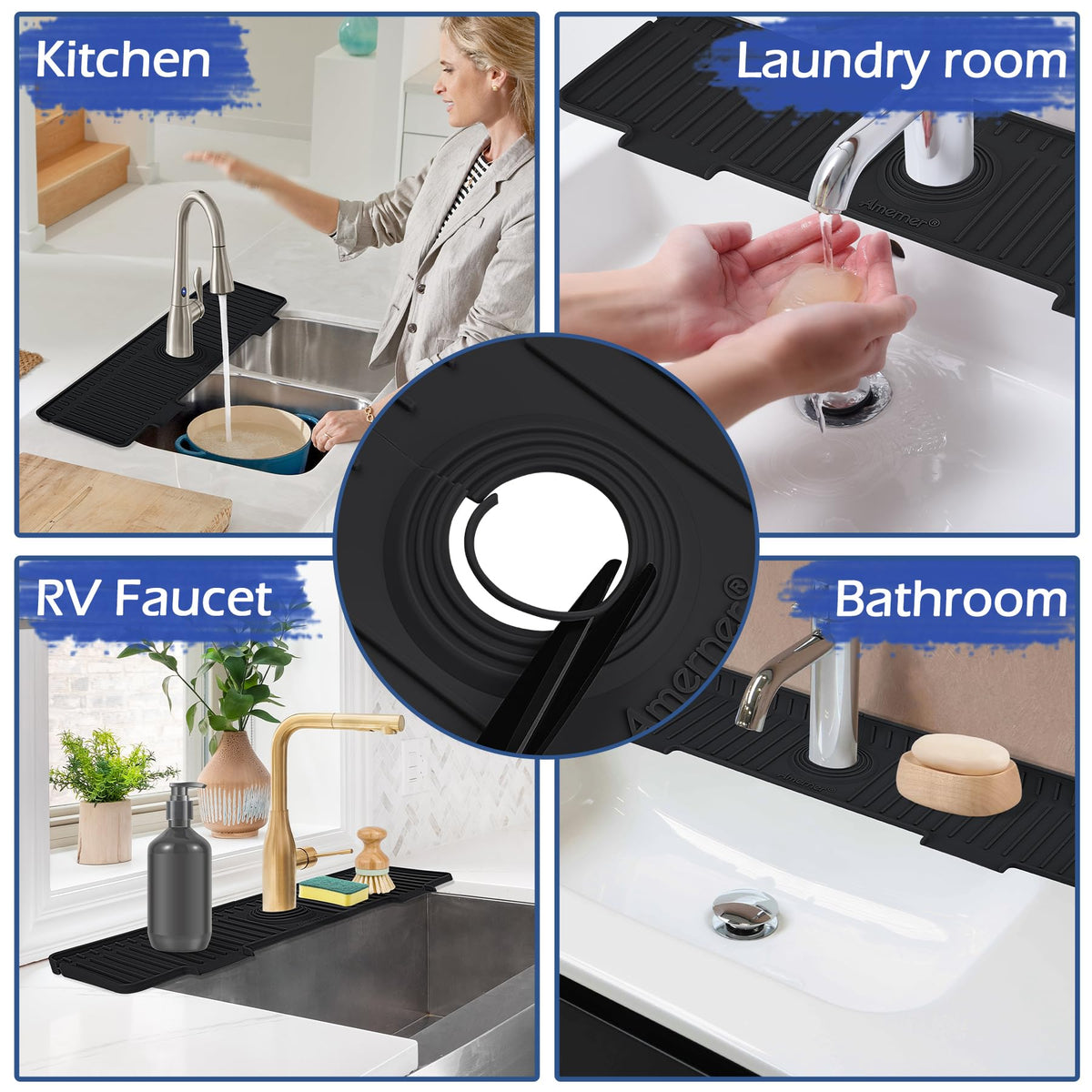 Amerner 20x5.5-inch design covering a sink area for a tidy look