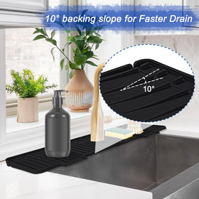 Amerner faucet mat used as organizer for brushes and sponges