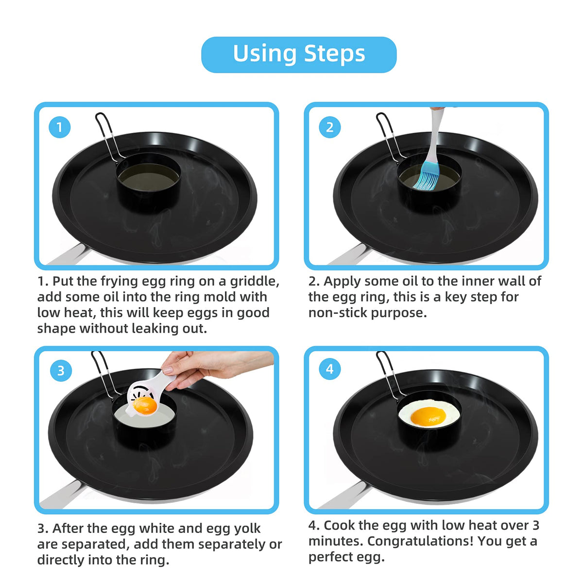 Ameupin oil brush with rings enables even, quick oil application.