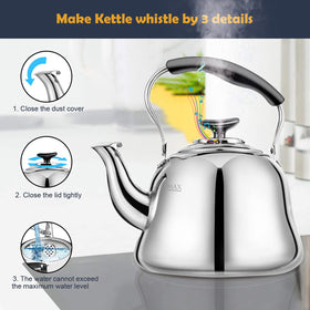 AMFOCUS tea kettle with automatic spout for mess-free pouring