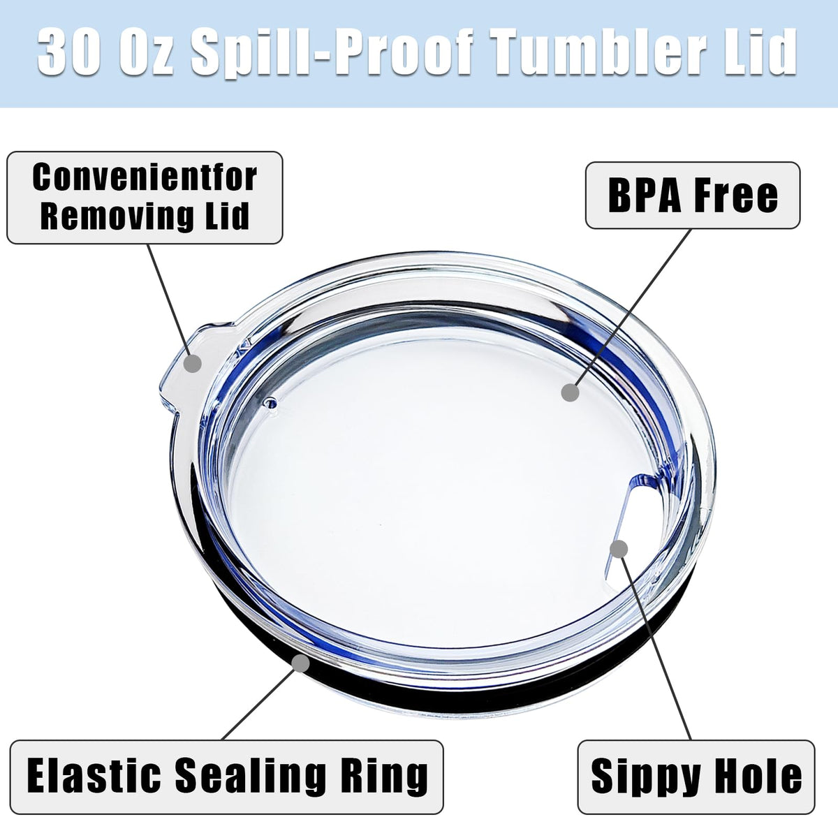 Amgkonp splash-proof 30oz lid reduces spills during commutes.