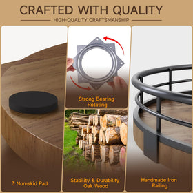 AMH oak lazy susan cabinet organizer offers sturdy spin for daily use.
