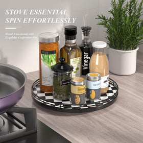 AMH metal frame and oak base enables smooth spin and quick reach.