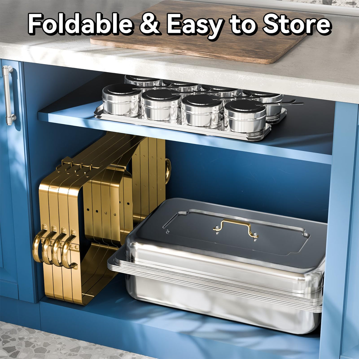 Amhier chafing dishes rolled-edge safety design protects fingers during handling