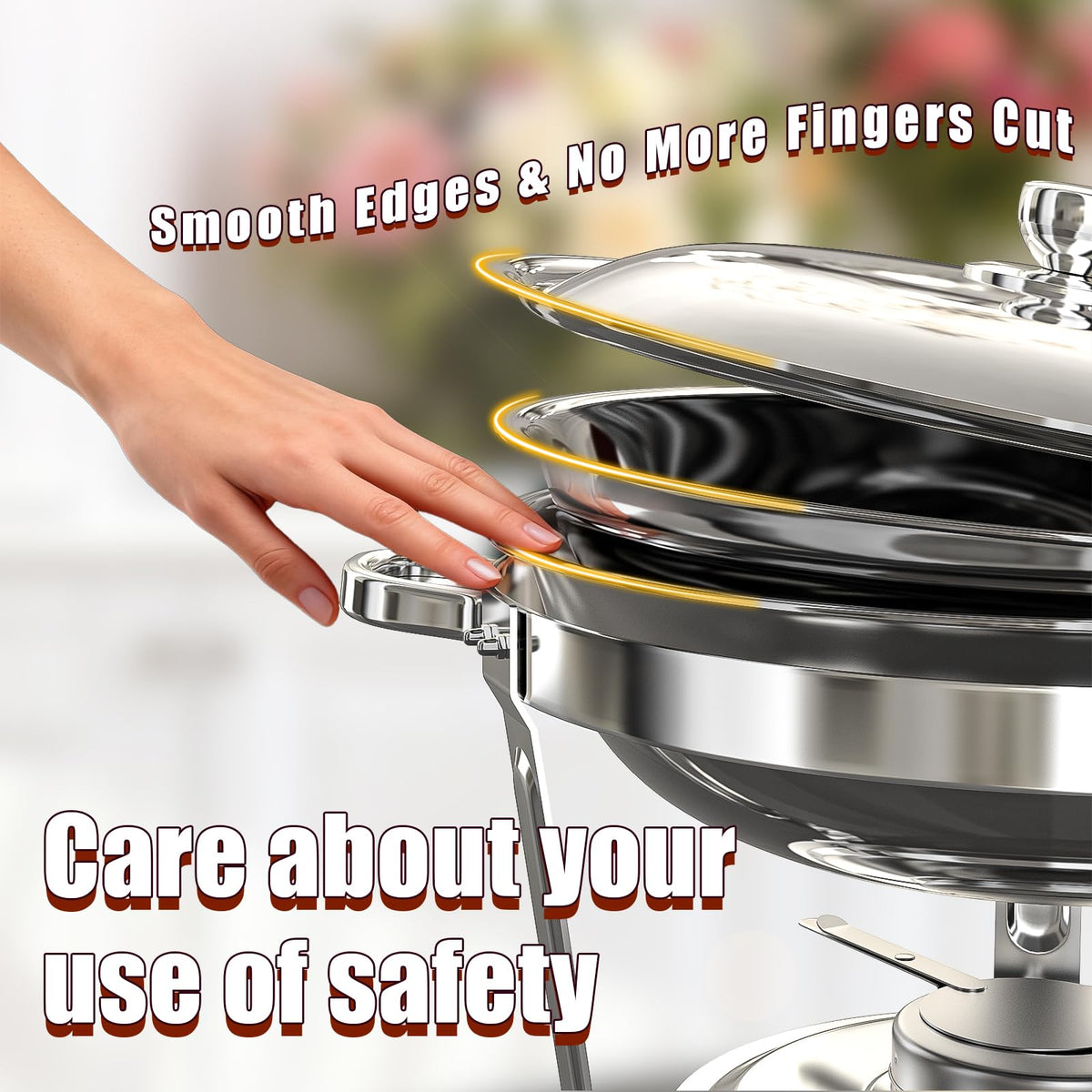 Amhier four-pack chafing dishes ready for versatile events.