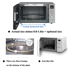 AMI PARTS 12-inch plate in use replaces worn turntable for consistent reheating.