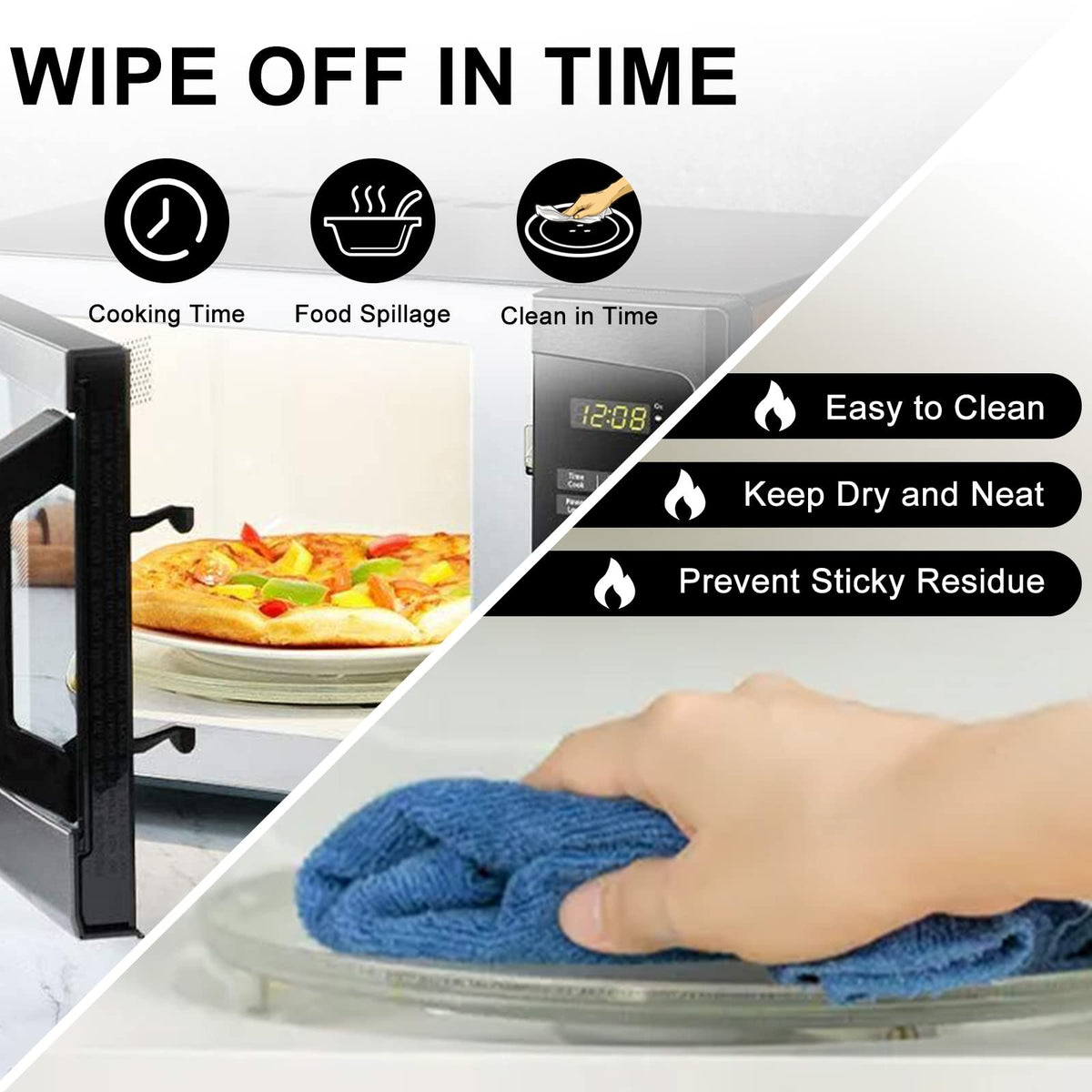 AMI PARTS 12-inch plate, side view, easy install for quick microwave maintenance.