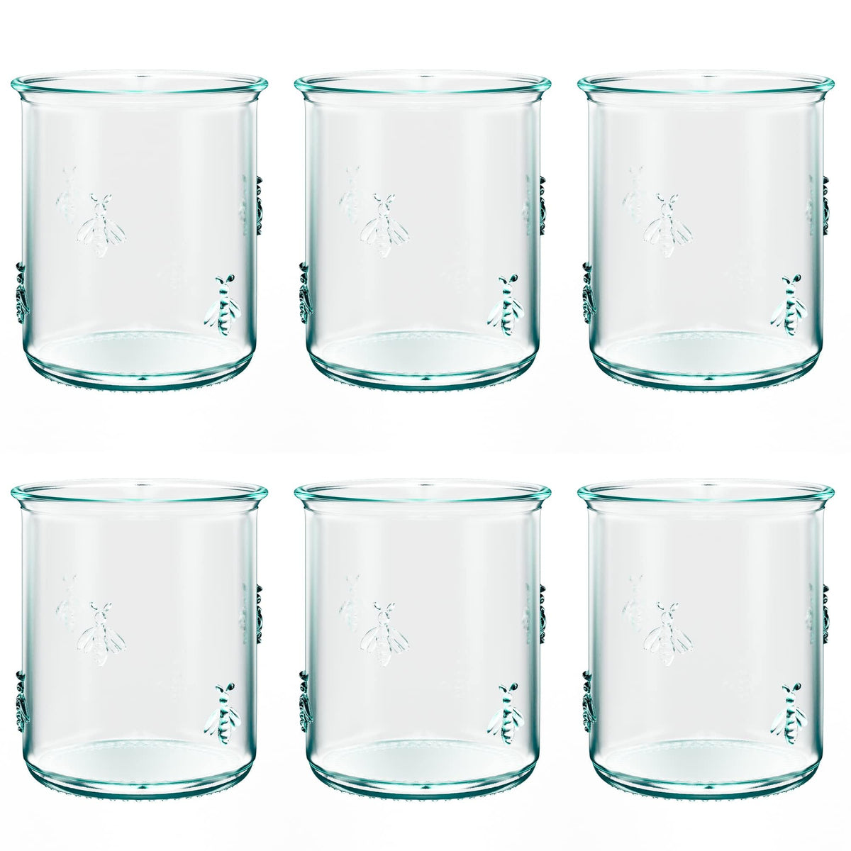 Amici Home Regina DOF glass with embossed bee design for stylish water and juice.