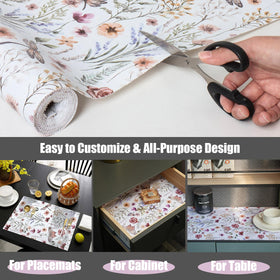 Amiitay Floral Shelf Liner easy-to-clean surface for daily use.