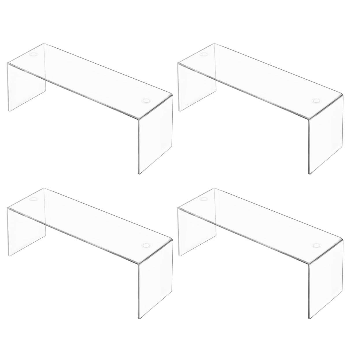 Aminigram 4-pack cabinet organizer shelves neatly displaying spices and dishes.