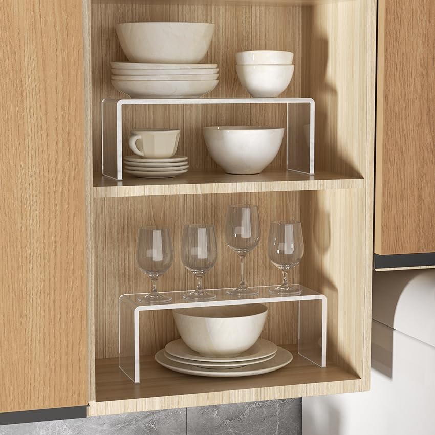 Aminigram 4mm acrylic construction offers durable cabinet organization.