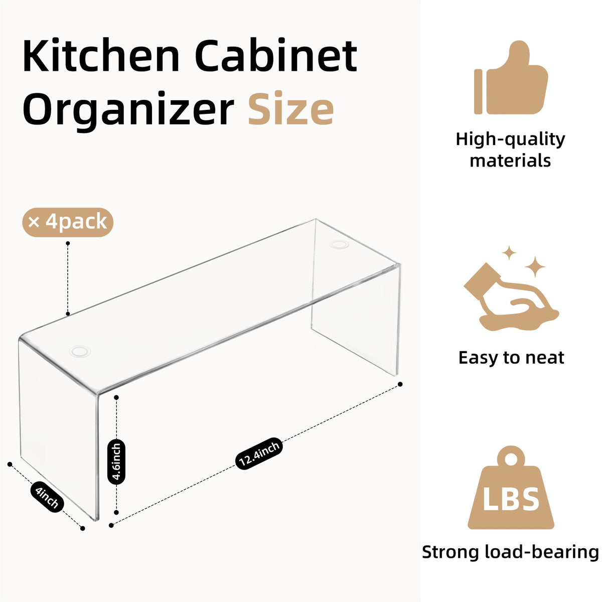 Aminigram acrylic kitchen shelf shown on a clean counter.
