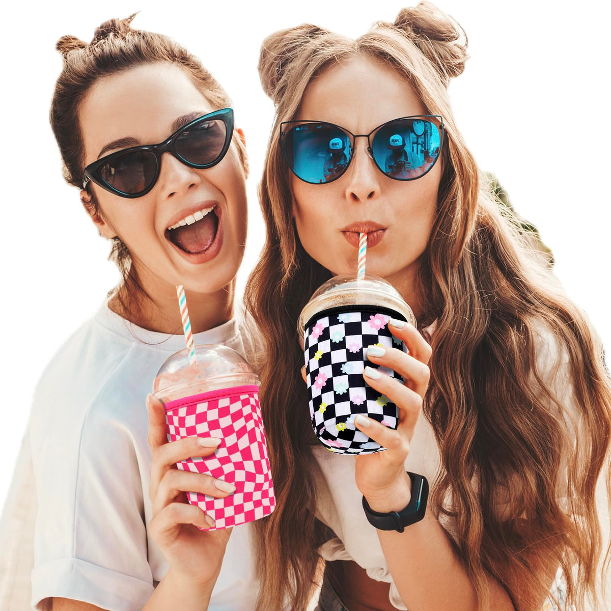 Amintiri neoprene sleeve insulation prevents condensation on cold drinks.