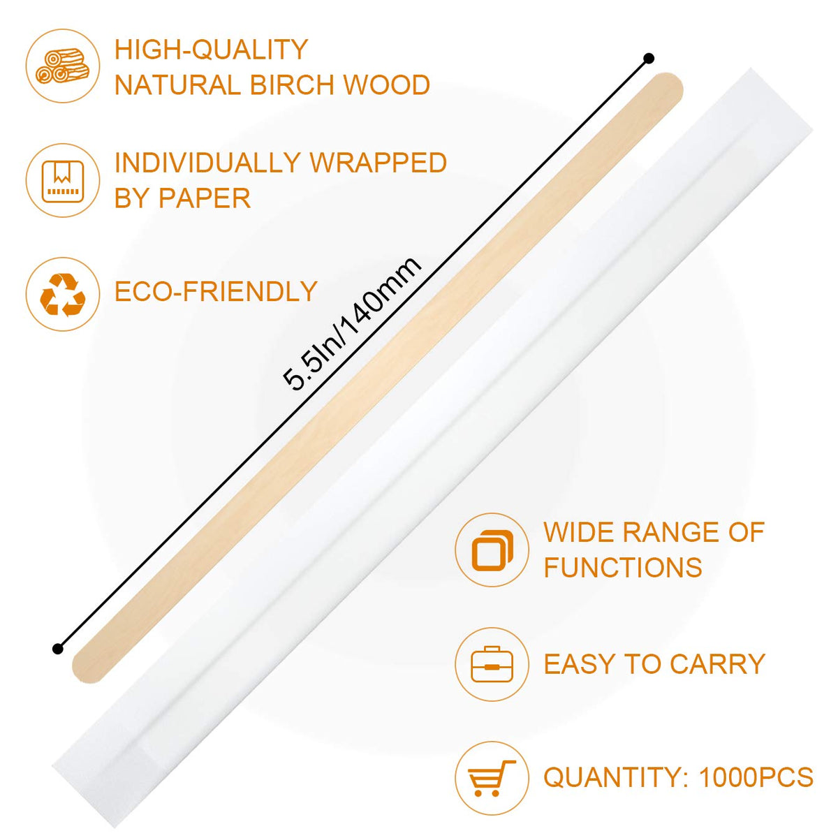 AMKOSKR durable wood stirrers prevent splinters in hot drinks.
