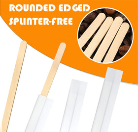 AMKOSKR break room stirrers set, bulk and individually wrapped.