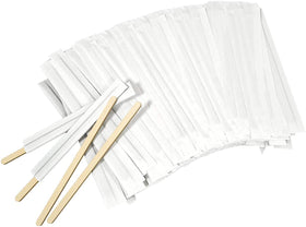 AMKOSKR birchwood coffee stirrers, 5.5 inch, paper wrapped for hygiene.
