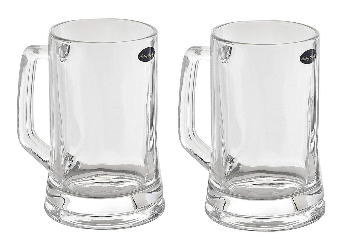 Amlong Crystal beer mug 12oz set of 2, traditional design for casual beer enjoyment.