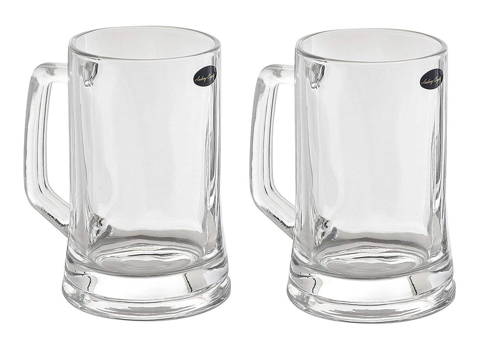 Amlong Crystal beer mug 12oz set of 2, traditional design for casual beer enjoyment.