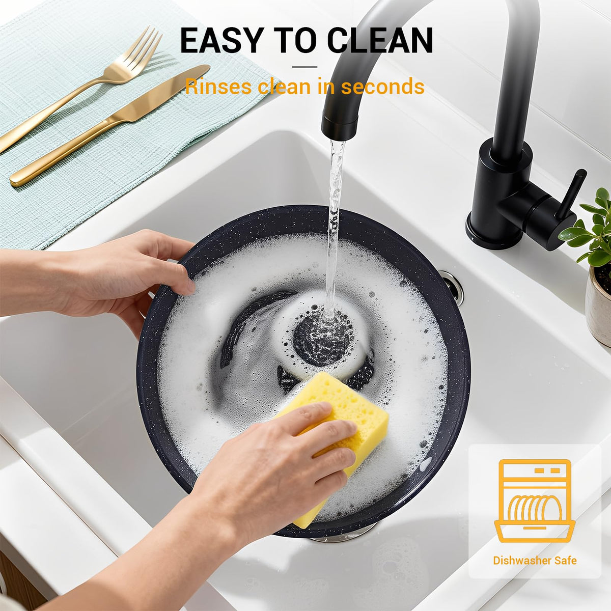 Ammeloo 10-inch frying pan ideal for searing and browning with even heat.