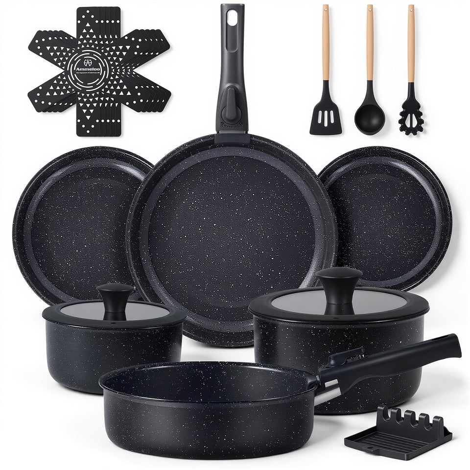 Ammeloo 21-pcs set with non-stick surface for effortless cooking.