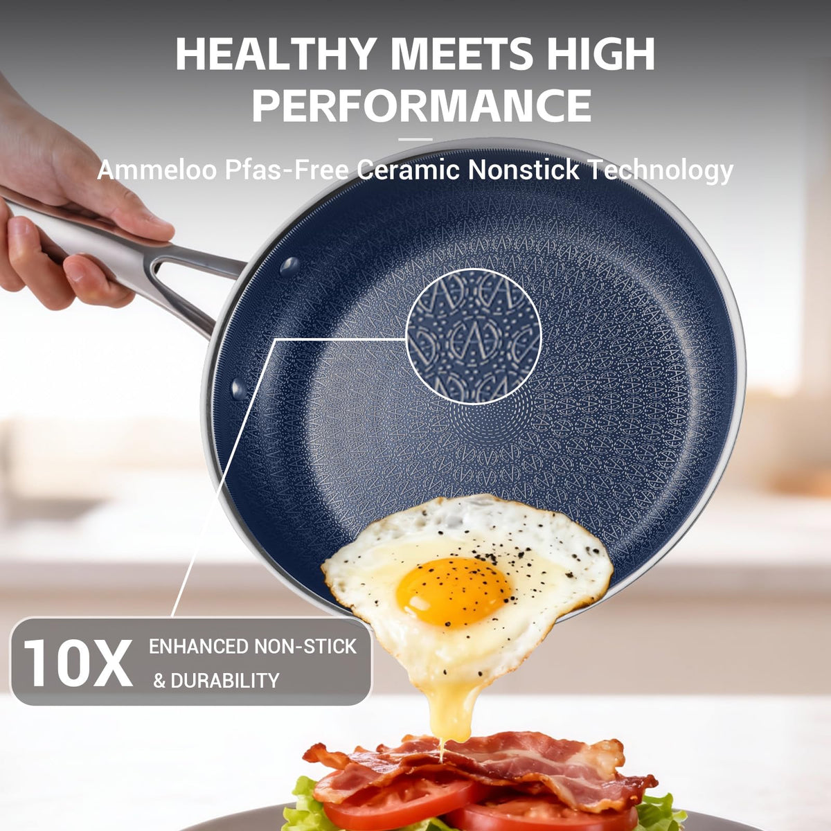 Ammeloo accessories including turner, spoon, rest, and pan protectors.
