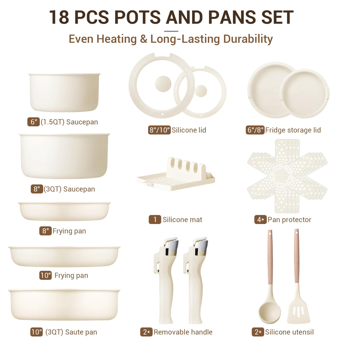 RV-friendly Ammeloo set with detachable handles for compact travel