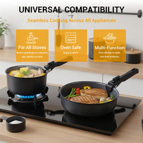 Ammeloo dishwasher-safe pots and pans simplify cleanup after meals.