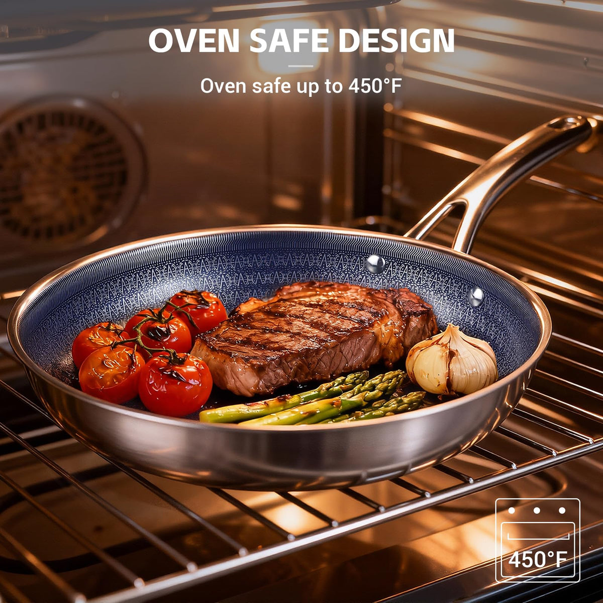 Ammeloo sturdy fixed handle provides comfortable grip.