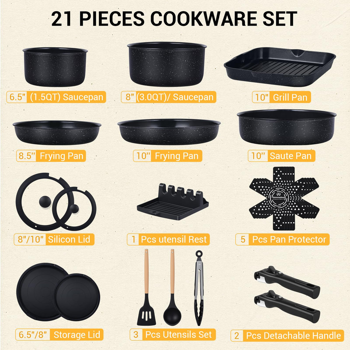 Ammeloo grill pan in action with ceramic nonstick surface for effortless cooking.