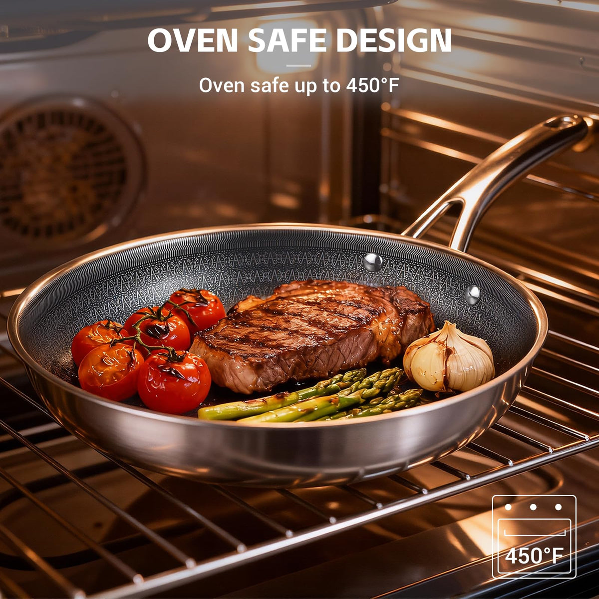 Ammeloo induction-compatible base heats evenly on all cooktops