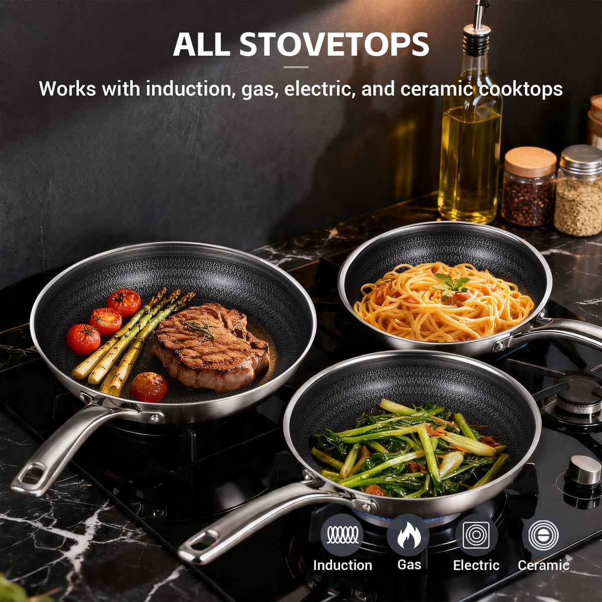 Ammeloo oven-safe 450°F pan finishes dishes with oven-ready versatility