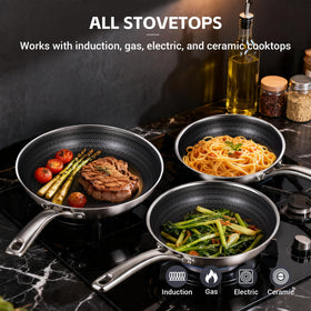 Ammeloo oven-safe 450°F pan finishes dishes with oven-ready versatility