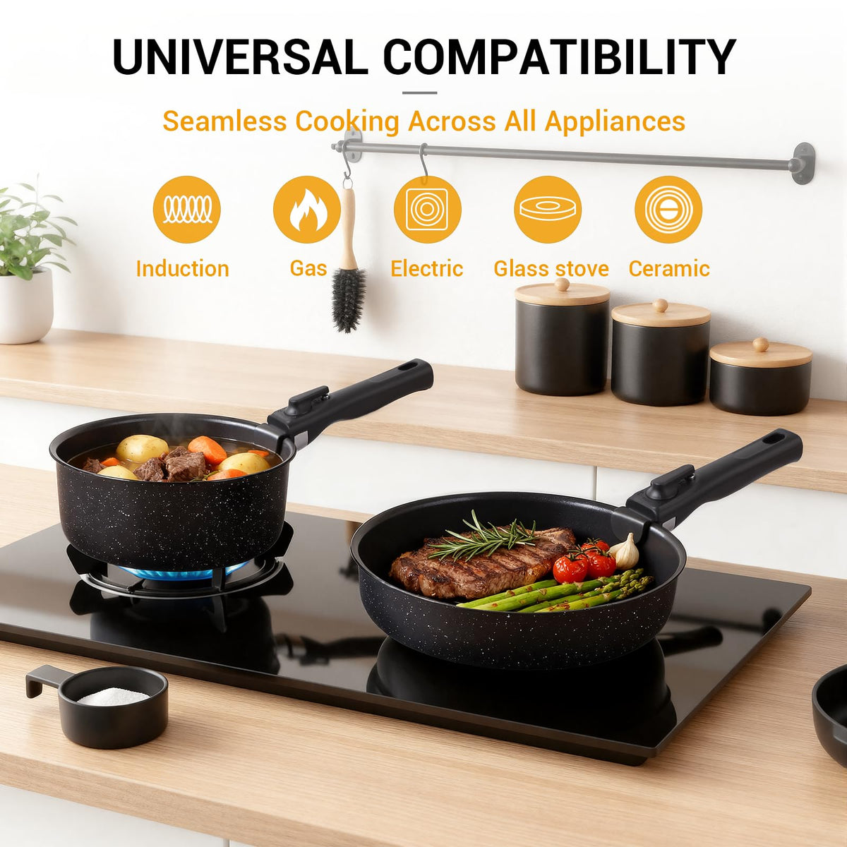 Ammeloo oven-safe cookware up to 450°F for roasting and baking.