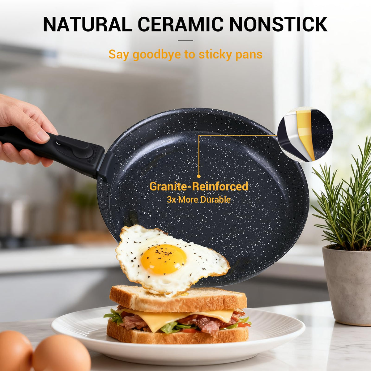 Ammeloo oven-safe pot with sturdy base for even heat.