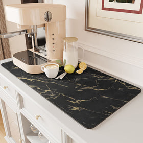 AMOAMI coffee mat dries quickly and reduces countertop mess.