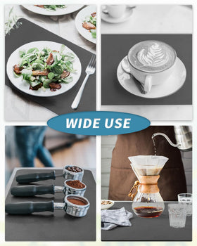 AMOAMI Coffee Mat doubles as a dish drying mat for cups and small dishes.
