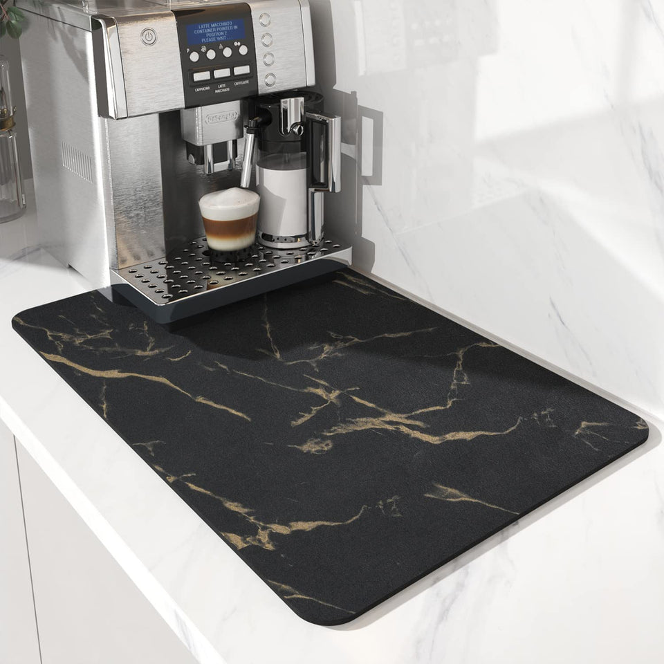 AMOAMI Coffee Mat with hide-stain PU surface protecting counters from spills and stains.