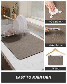 AMOAMI coffee mat rubber backing prevents water from seeping under.