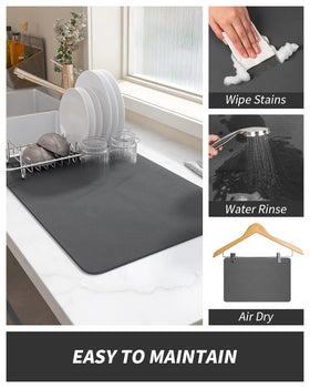 AMOAMI Coffee Mat rubber backing prevents moisture seepage.