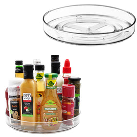 Amolliar 11-inch lazy susan two-pack on a clean countertop for easy access.