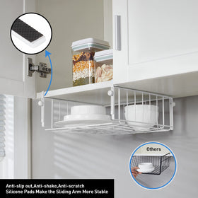 AmonHouseware dimensions 13.1 by 10 by 4.6 inches fit most cabinets.