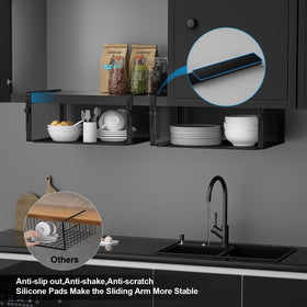 AmonHouseware installed under cabinet in kitchen maximizing space.