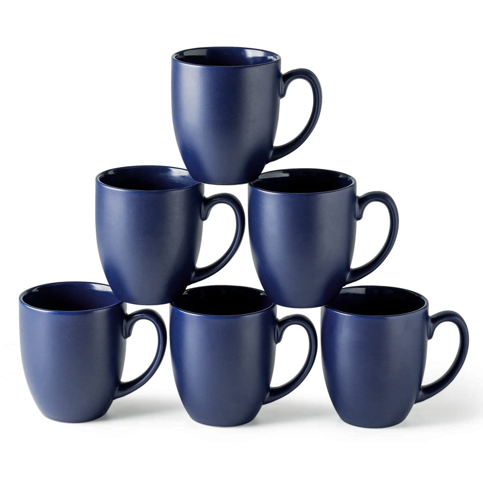 AmorArc 16oz mugs set of six displayed for everyday use.