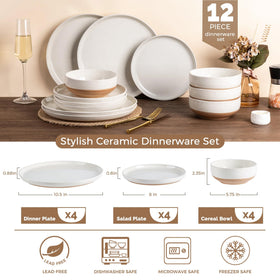 AmorArc dessert plate with speckled glaze adds texture to meals.