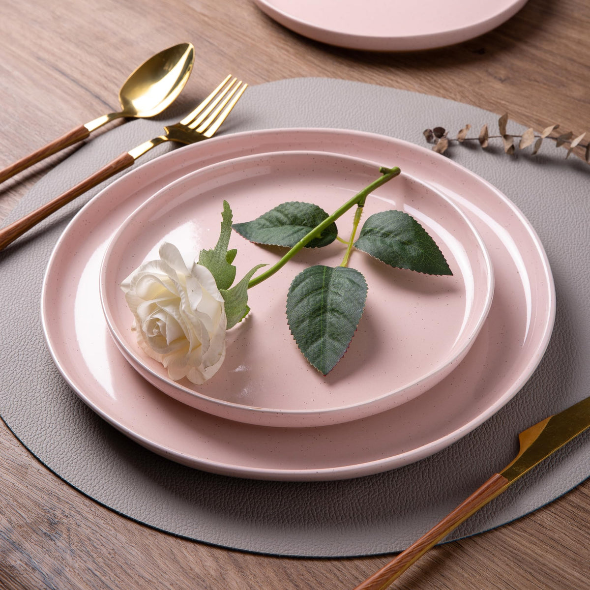 AmorArc cloud pink bowls with speckled glaze for everyday use