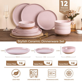 AmorArc hand-painted rim detail on plates adds artisanal charm