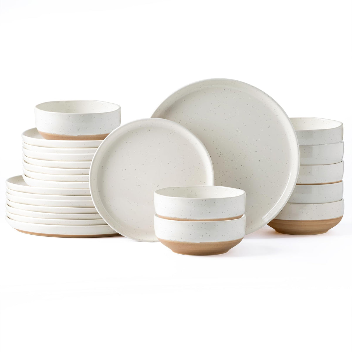 AmorArc ceramic dinner plates with hand-painted rims for everyday dining.