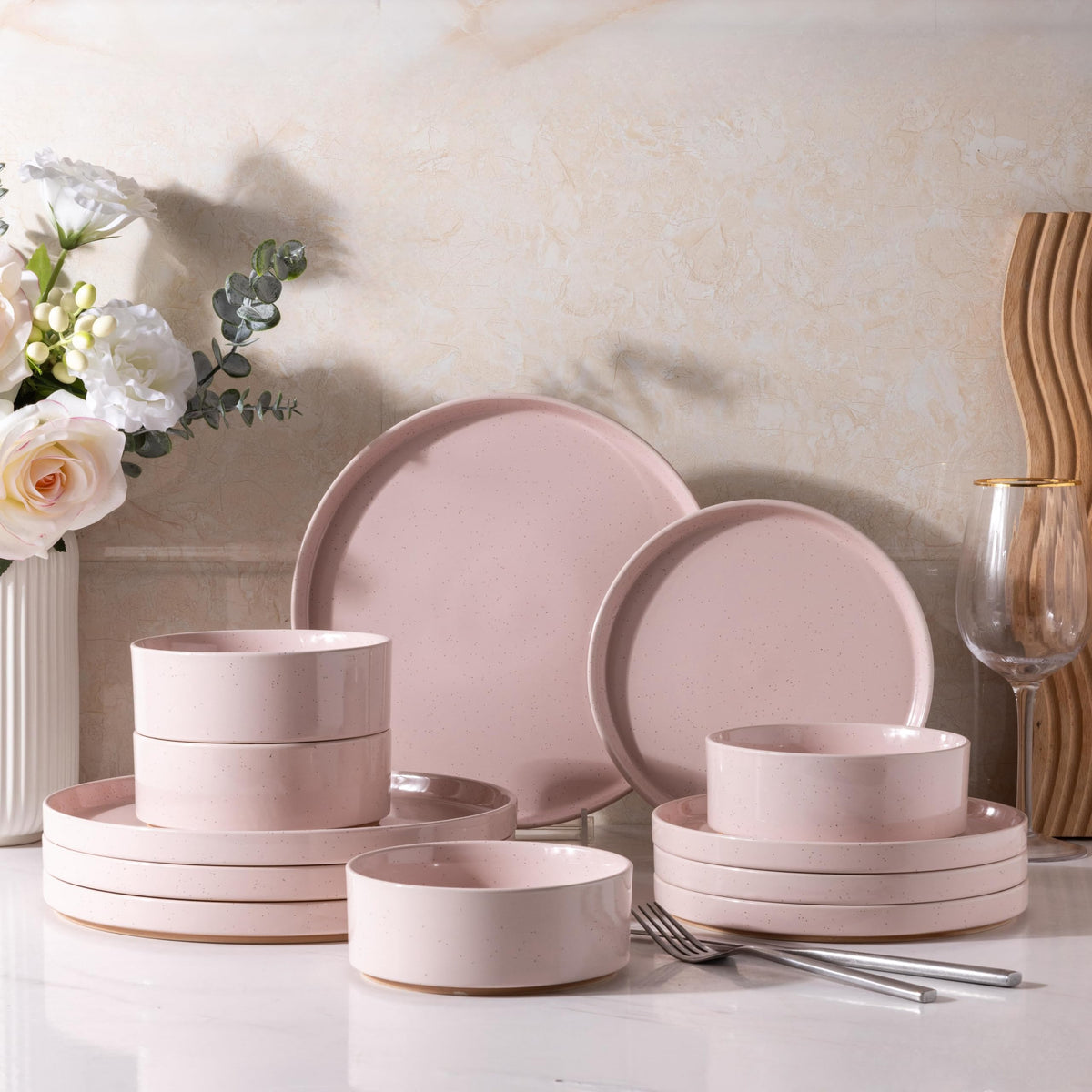 AmorArc plates with spiral glaze add refined style to meals