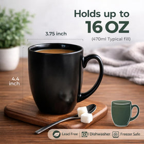 AmorArc ceramic mug with ergonomic handle for comfortable grip.