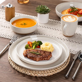 AmorArc double-glazed stoneware offers scratch resistance for everyday use.